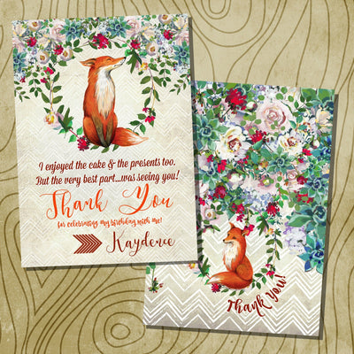 Fox Woodland Birthday Party Invitation | Woodland Birthday Printable Invitation | Garden Printable Invitation | Fox Garden Birthday Decorations | Fox Birthday Invitation