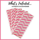 Decorative Striped Paper Straws (100pcs, Striped, Gray) - themeprintparty