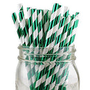 Decorative Striped Paper Straws (100pcs, Striped, Gray) - themeprintparty