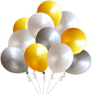 Metallic Pearlescent Latex Balloons - 100 Pack 12 Inch 3.2 g/pc - Shining White Balloons for Party Supplies and Decorations - themeprintparty