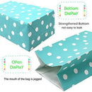 Favor Bags 50 PCS Blue Polka Dot Paper Lunch Bags for Sweets Biscuits Nuts Chocolates Christmas Gifts Birthday - themeprintparty