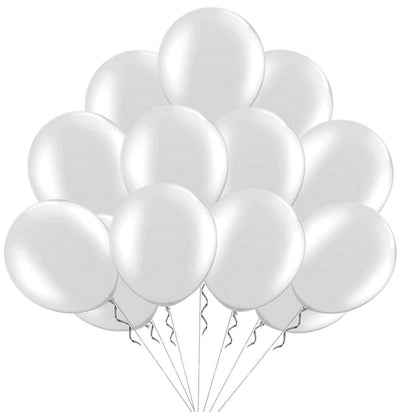 Metallic Pearlescent Latex Balloons - 100 Pack 12 Inch 3.2 g/pc - Shining White Balloons for Party Supplies and Decorations - themeprintparty