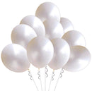 Metallic Pearlescent Latex Balloons - 100 Pack 12 Inch 3.2 g/pc - Shining White Balloons for Party Supplies and Decorations - themeprintparty