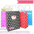 Favor Bags 50 PCS Blue Polka Dot Paper Lunch Bags for Sweets Biscuits Nuts Chocolates Christmas Gifts Birthday - themeprintparty