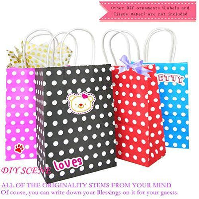 Favor Bags 50 PCS Blue Polka Dot Paper Lunch Bags for Sweets Biscuits Nuts Chocolates Christmas Gifts Birthday - themeprintparty