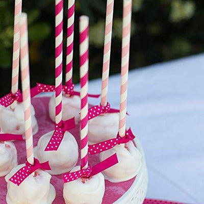 Decorative Striped Paper Straws (100pcs, Striped, Gray) - themeprintparty