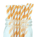 Decorative Striped Paper Straws (100pcs, Striped, Gray) - themeprintparty