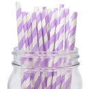 Decorative Striped Paper Straws (100pcs, Striped, Gray) - themeprintparty