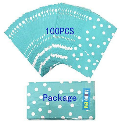 Favor Bags 50 PCS Blue Polka Dot Paper Lunch Bags for Sweets Biscuits Nuts Chocolates Christmas Gifts Birthday - themeprintparty